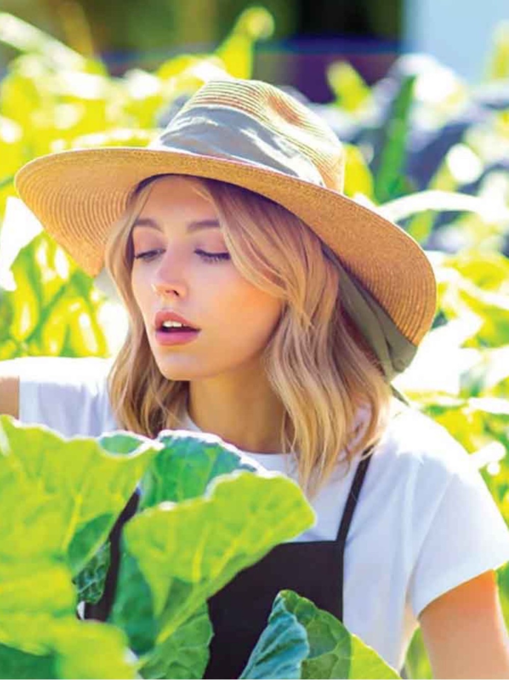 Scala Wide Brim Straw Sun Hat With Scarf